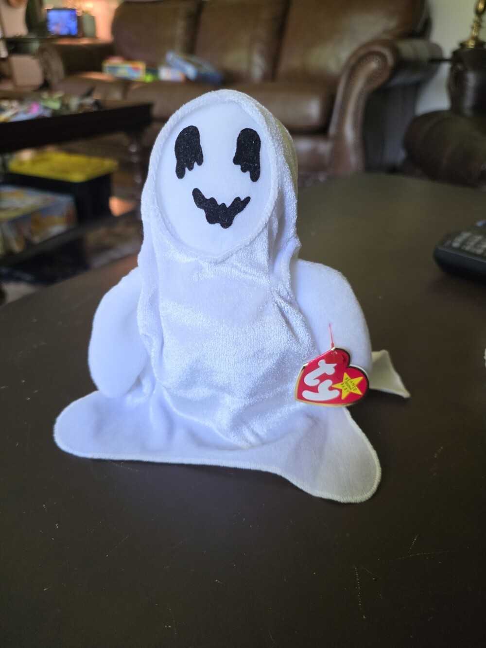 Ty Beanie Babies Sheets The Ghost Plush Doll White Halloween Monster 6" with TAG